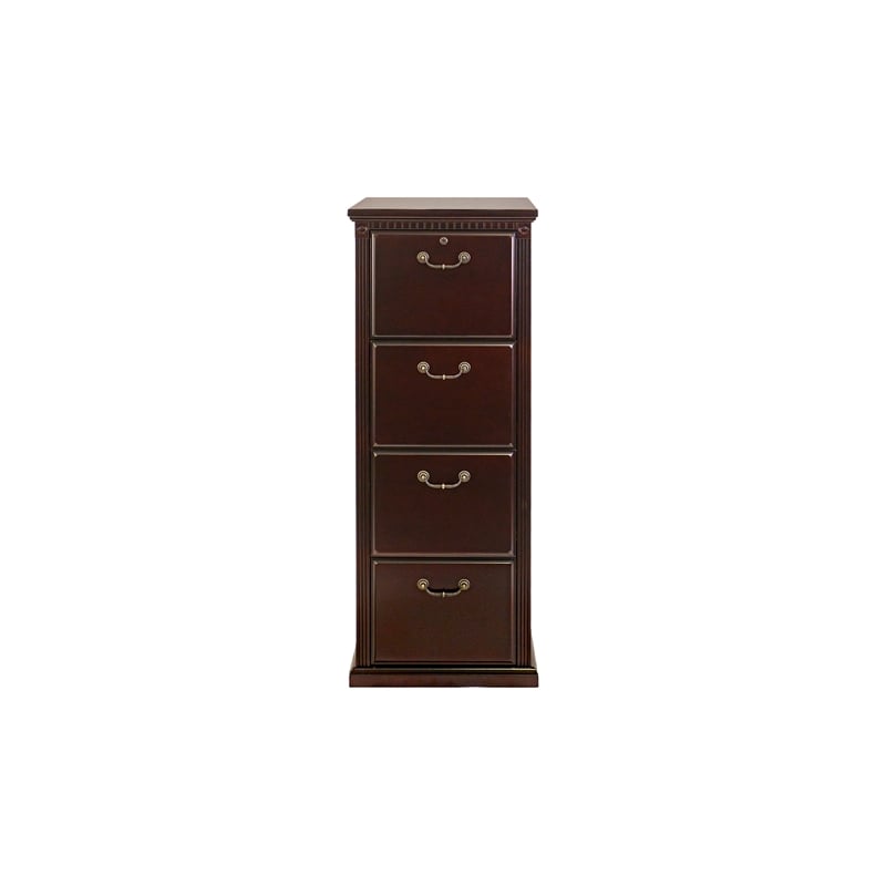 Martin Furniture Huntington Club 4-Drawer Wood Vertical File Cherry