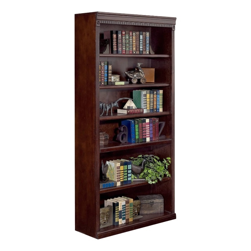 Martin Furniture Huntington Club 6-Shelf Wood Bookcase in Vibrant Cherry