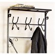 SEI Furniture Leon Entryway Storage Rack-Bench Seat in Textured Black