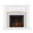 SEI Furniture Seneca Faux Stone Electric Fireplace TV Stand