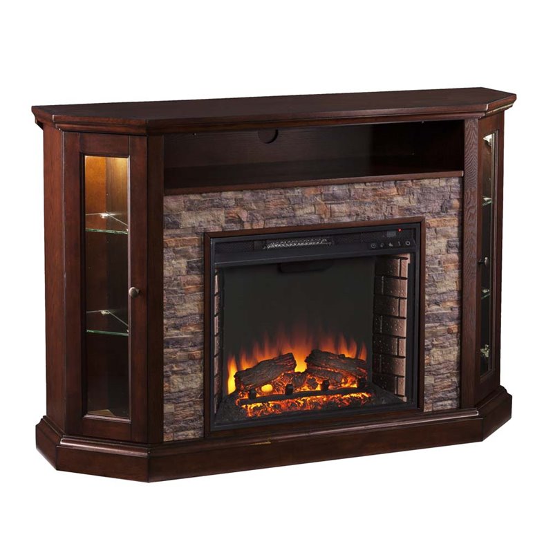SEI Furniture Redden Corner Electric Fireplace TV Stand
