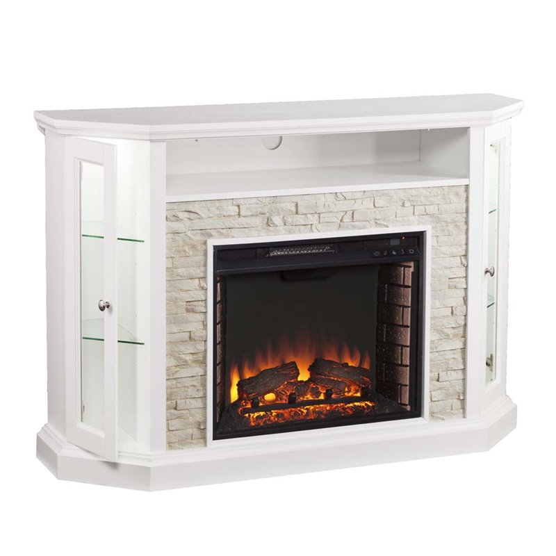 SEI Furniture Redden Corner Electric Fireplace TV Stand