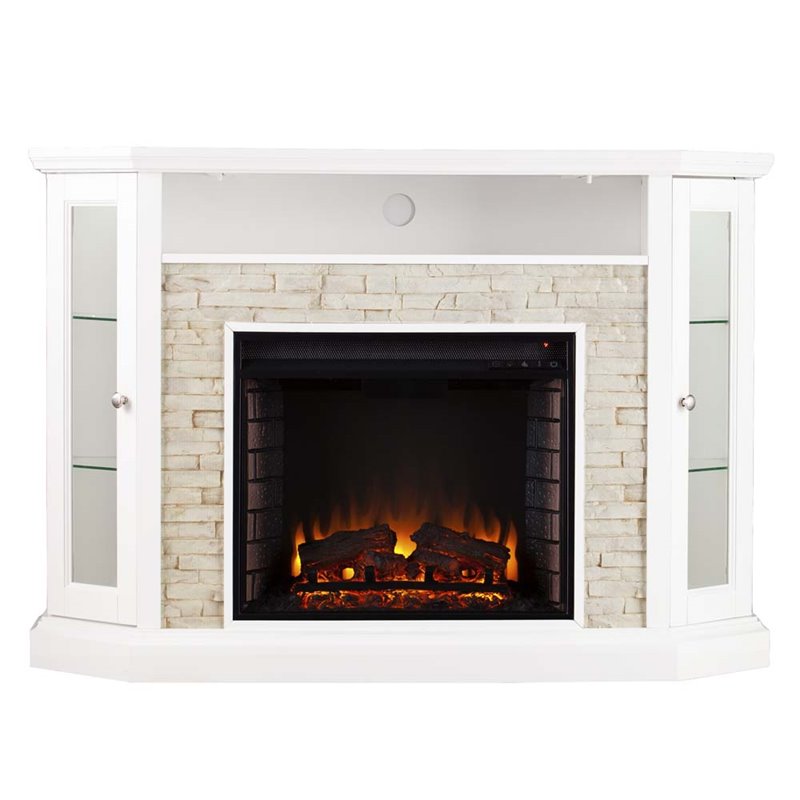 SEI Furniture Redden Corner Electric Fireplace TV Stand
