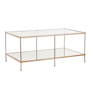 SEI Furniture Knox Glass Top Coffee Table in Gold