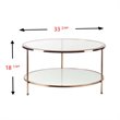 SEI Furniture Risa Round Glass Top Coffee Table in Gold
