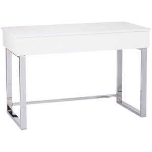 SEI Furniture Inman Wood & Metal Adjustable Height Sit-Stand Desk in White
