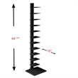 SEI Furniture 12-Shelves Metal Spine Tower Shelf in Black