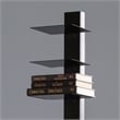 SEI Furniture 12-Shelves Metal Spine Tower Shelf in Black
