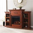 SEI Furniture Fredricksburg Wood Electric Fireplace with Bookcases in Brown