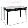 SEI Furniture Parker 2-Drawer Writing Desk in Satin Black