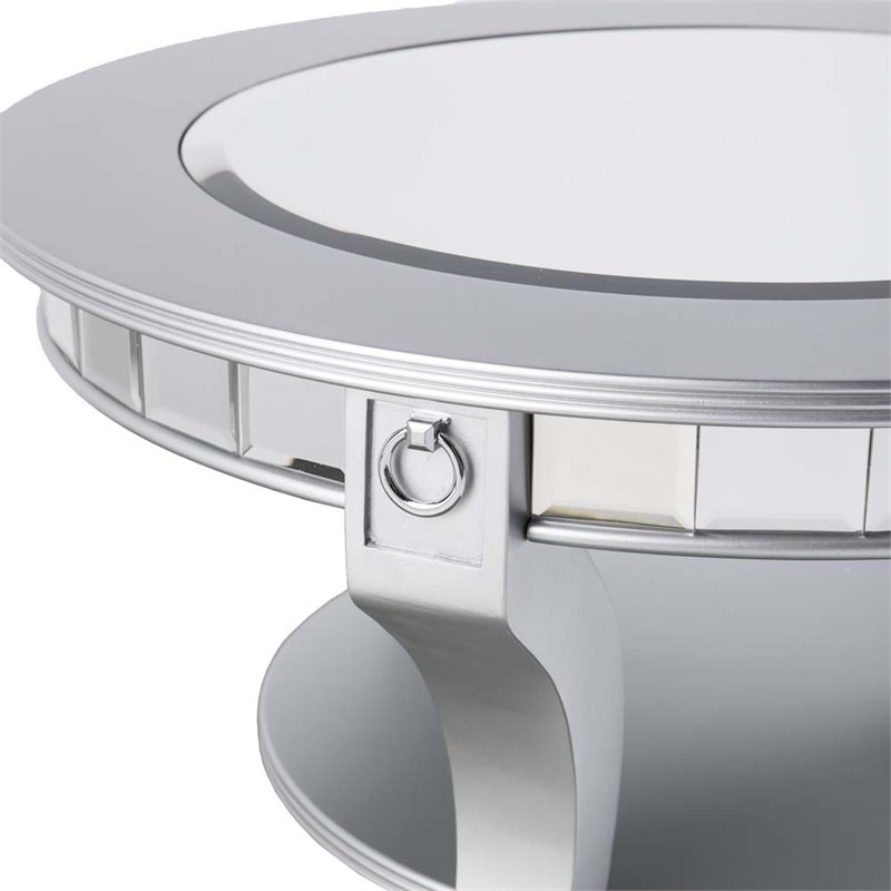 SEI Furniture Lindsay Glam Round Mirrored Coffee Table