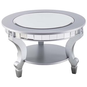 SEI Furniture Lindsay Glam Round Mirrored Coffee Table