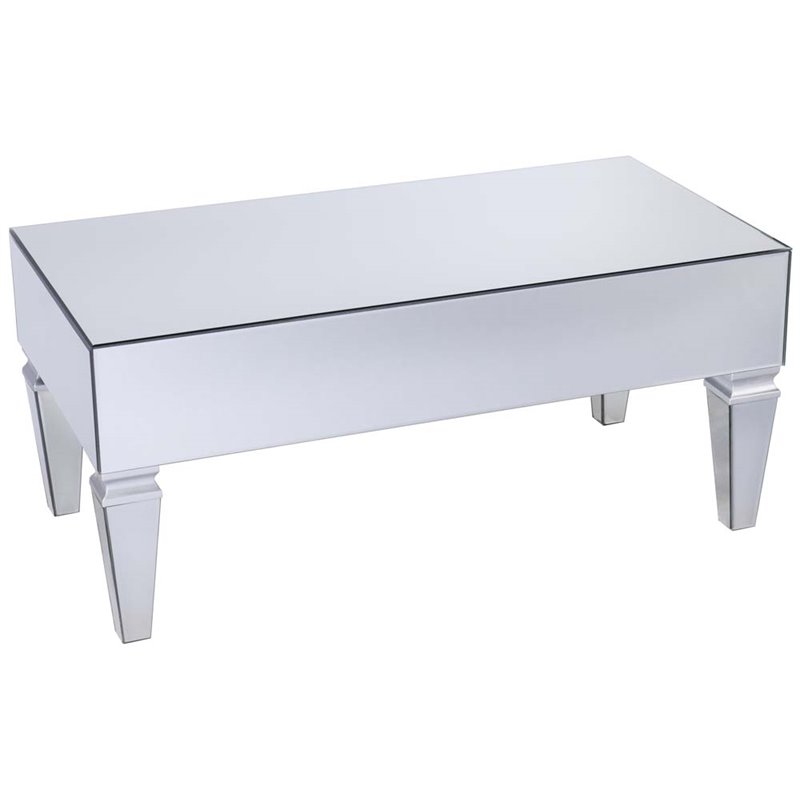 SEI Furniture Darien Contemporary Mirrored Storage Coffee Table