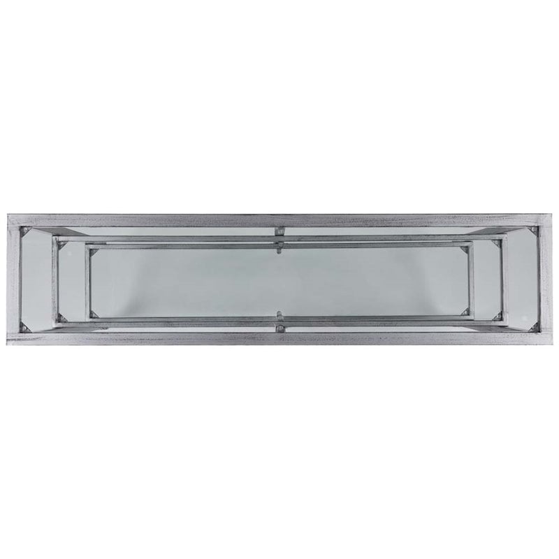 SEI Furniture Jaymes 3 Shelf Glass Top Console Table in Silver