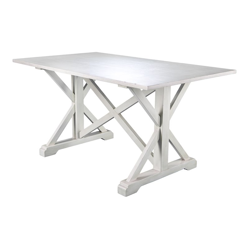 SEI Furniture Cardwell Farmhouse Dining Table in White