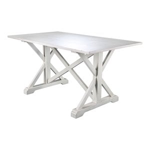 SEI Furniture Cardwell Farmhouse Dining Table in White
