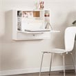 SEI Furniture Wall Mount Folding Floating Desk in White