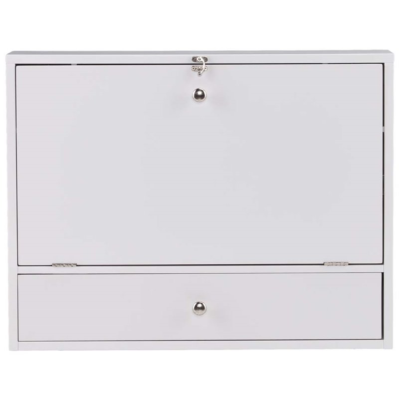 SEI Furniture Wall Mount Folding Floating Desk in White