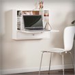 SEI Furniture Wall Mount Folding Floating Desk in White