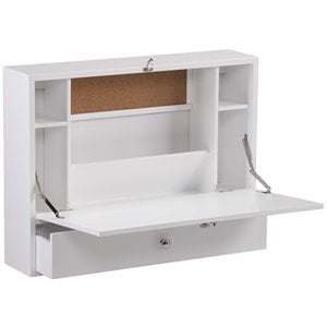 SEI Furniture Wall Mount Folding Floating Desk in White