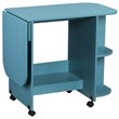 SEI Furniture Mobile Sewing and Craft Table in Turquoise