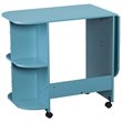 SEI Furniture Mobile Sewing and Craft Table in Turquoise