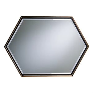 Holly and Martin Whexis Hexagon Shaped Accent Wall Mirror in Champagne Gold