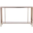 SEI Furniture Brexlyn Faux Stone Top Console Table in Champagne and White