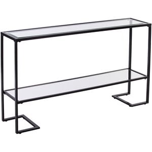SEI Furniture Horten Glass Console Table in Black