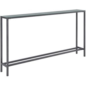 SEI Furniture Darrin 56&quot Console Table in Gray w- Mirror Top