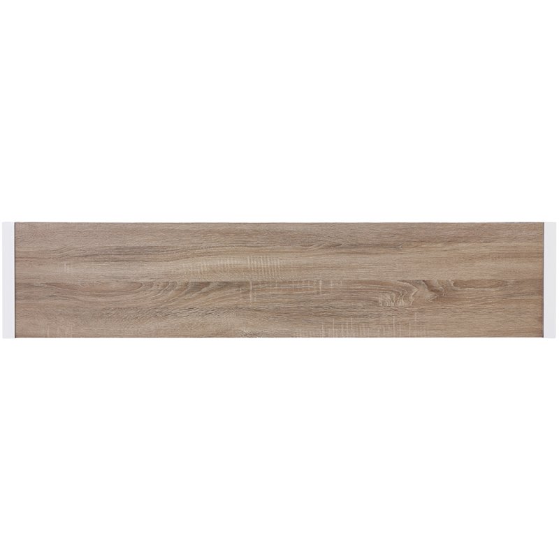 SEI Furniture Macen Wood Top Console Table in Mocha Gray and White
