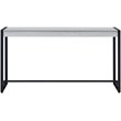 SEI Furniture Macen Wood Top Console Table in Distressed White and Black