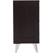SEI Furniture Owen 3 Drawer Nightstand in Ebony and Chrome
