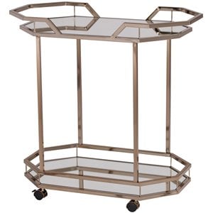 SEI Furniture Ari 31&quot Mirrored Bar Cart in Champagne