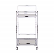 Southern Enterprises Ivers Mirrored Metal Bar Cart in Chrome