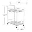 Southern Enterprises Ivers Mirrored Metal Bar Cart in Chrome