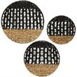 SEI Furniture Mable 3 Piece Round Wall Panel Set in Natural