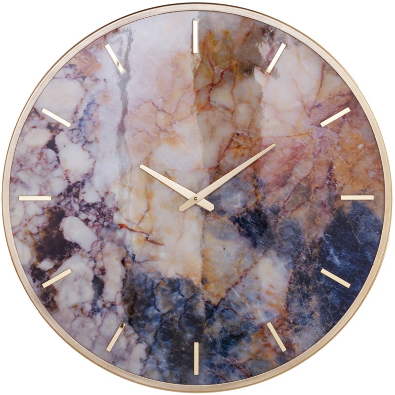 SEI Furniture Marbella Round Gold Frame Wall Clock