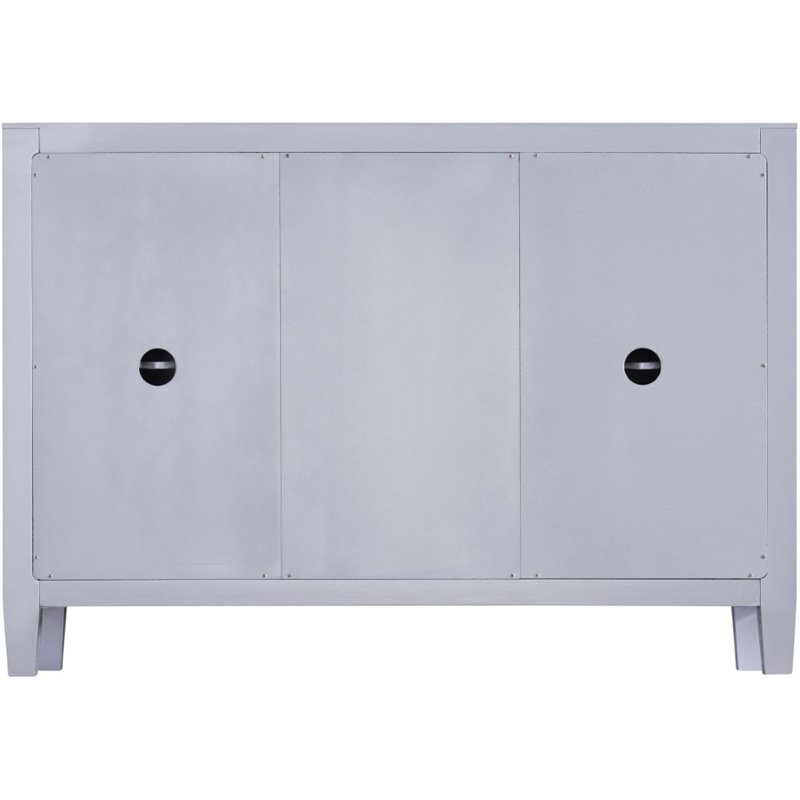 SEI Furniture Mirage 2 Door Mirrored Sideboard in Matte Silver