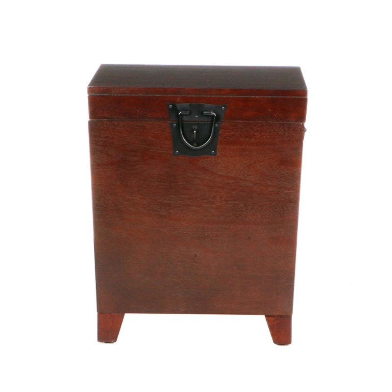 SEI Furniture Wood Espresso Square Pyramid Trunk End Table