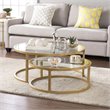 SEI Furniture Evelyn 2 Piece Nesting Cocktail Table Set in Gold