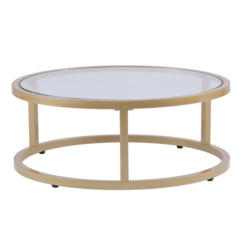SEI Furniture Evelyn 2 Piece Nesting Cocktail Table Set in Gold