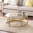 SEI Furniture Evelyn 2 Piece Nesting Cocktail Table Set in Gold