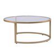 SEI Furniture Evelyn 2 Piece Nesting Cocktail Table Set in Gold
