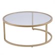 SEI Furniture Evelyn 2 Piece Nesting Cocktail Table Set in Gold