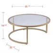 SEI Furniture Evelyn 2 Piece Nesting Cocktail Table Set in Gold