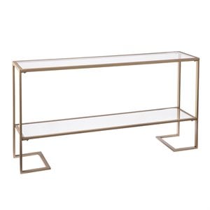 Southern Enterprises Horten Narrow Mirrored Shelf Console in Gold