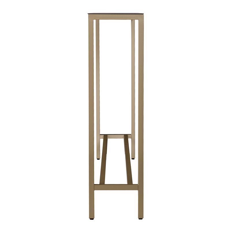 SEI Furniture Darrin Narrow Mirror Top Console Table in Gold