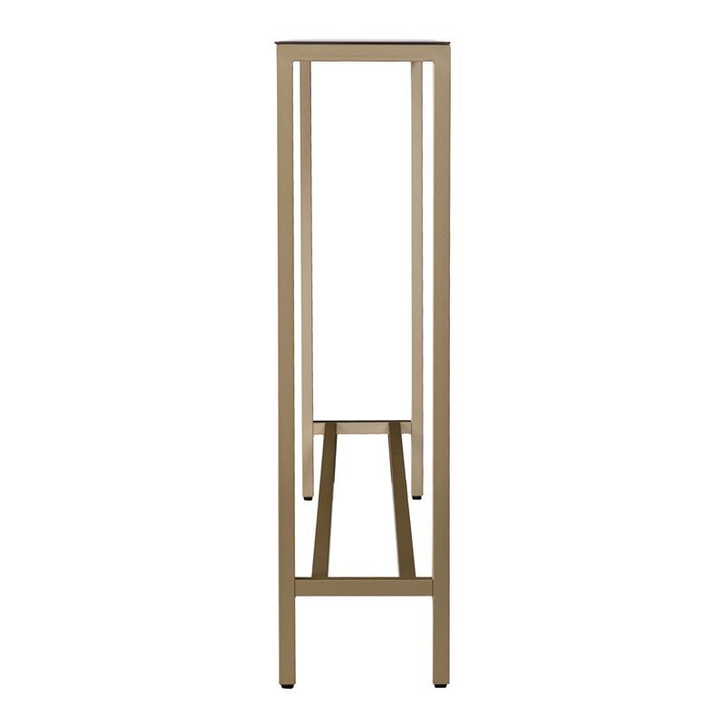 SEI Furniture Darrin Narrow Mirror Top Console Table in Gold