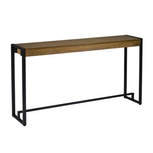 Holly and Martin Macen Transitional Console in Weathered Gray Oak and Black